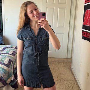 Crochet-back Jean Dress